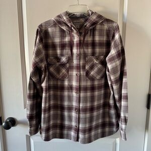 Carhartt Women's Plaid Button Down Shirt - Purple and Cream